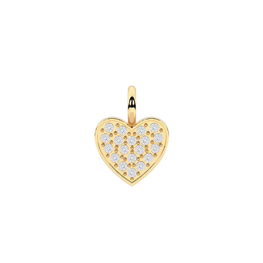 Charm cuore Kidult By You in acciaio 316L oro e pavè cristalli MISURA UNICA