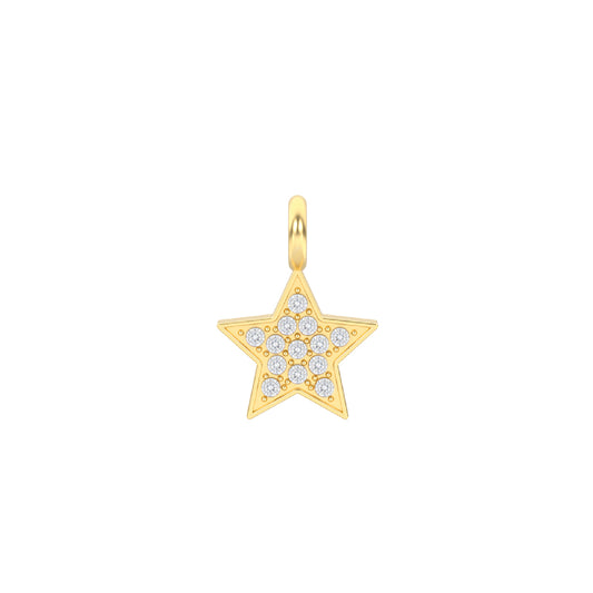 Charm stella Kidult By You in acciaio 316L oro e pavè cristalli MISURA UNICA