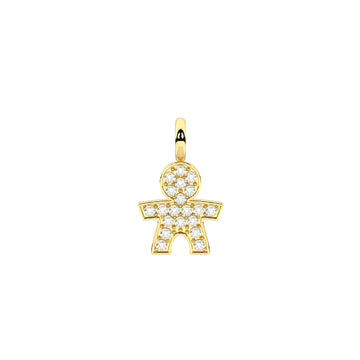 Charm bambino Kidult By You in acciaio 316L oro e cristalli MISURA UNICA