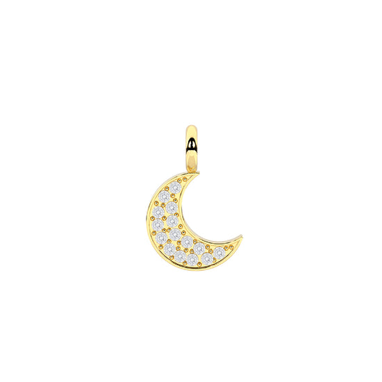 Charm luna Kidult By You in acciaio 316L oro e pavè di cristalli MISURA UNICA