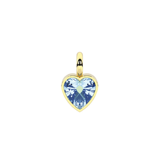 Charm cuore Kidult By You in acciaio dorato e zircone azzurro MISURA UNICA