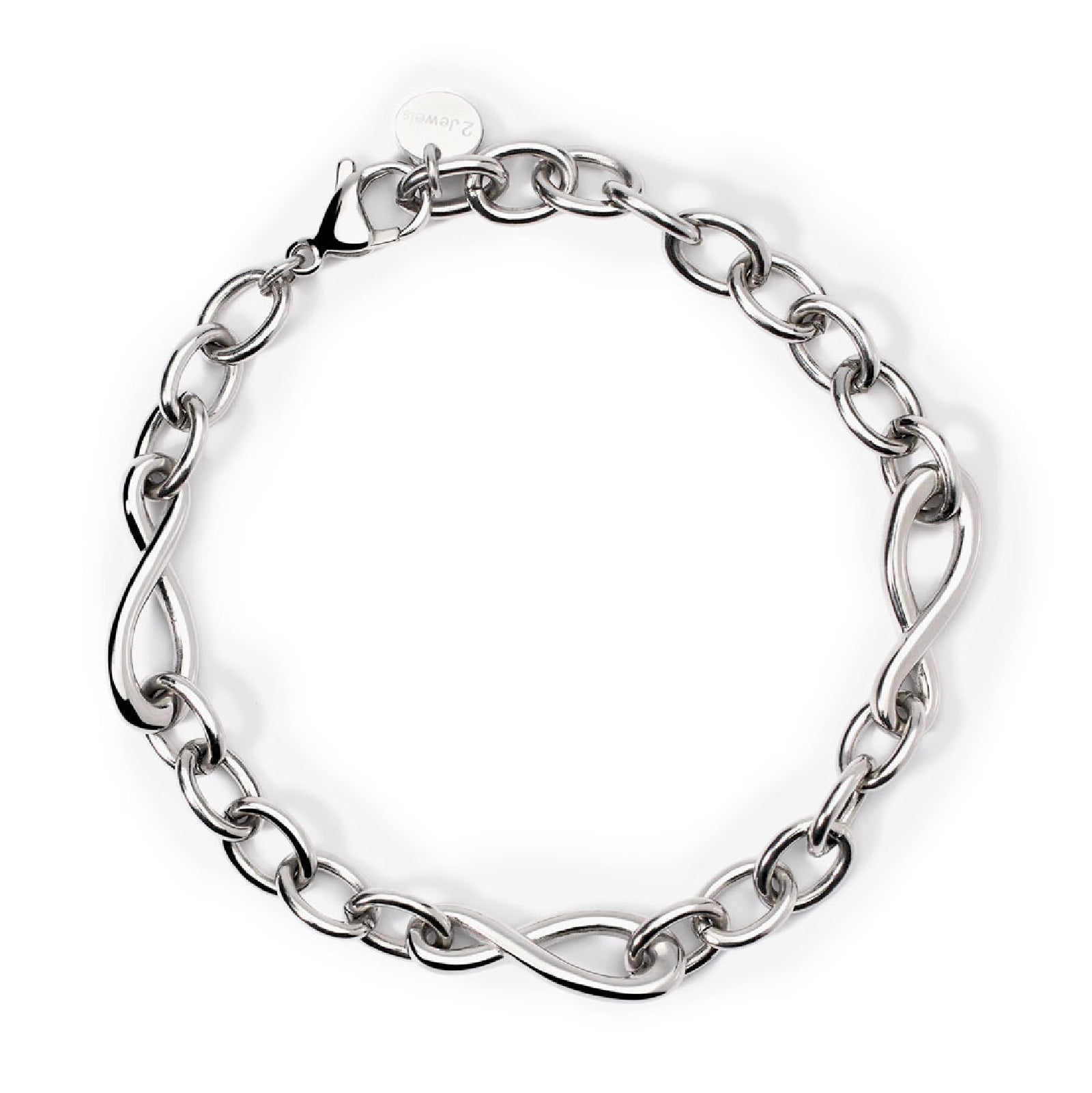 Bracciale catena 2Jewels in acciaio argento da donna 20 cm