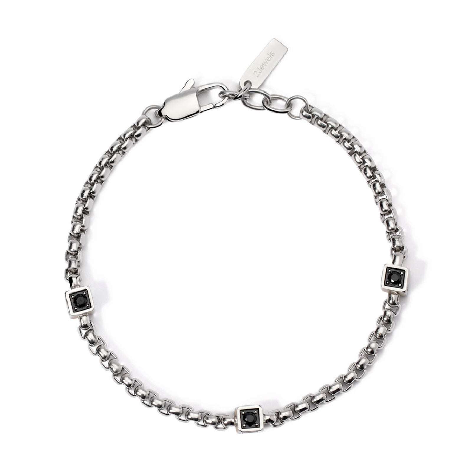 Bracciale 2Jewels in acciaio pvd gunmetal e cristalli