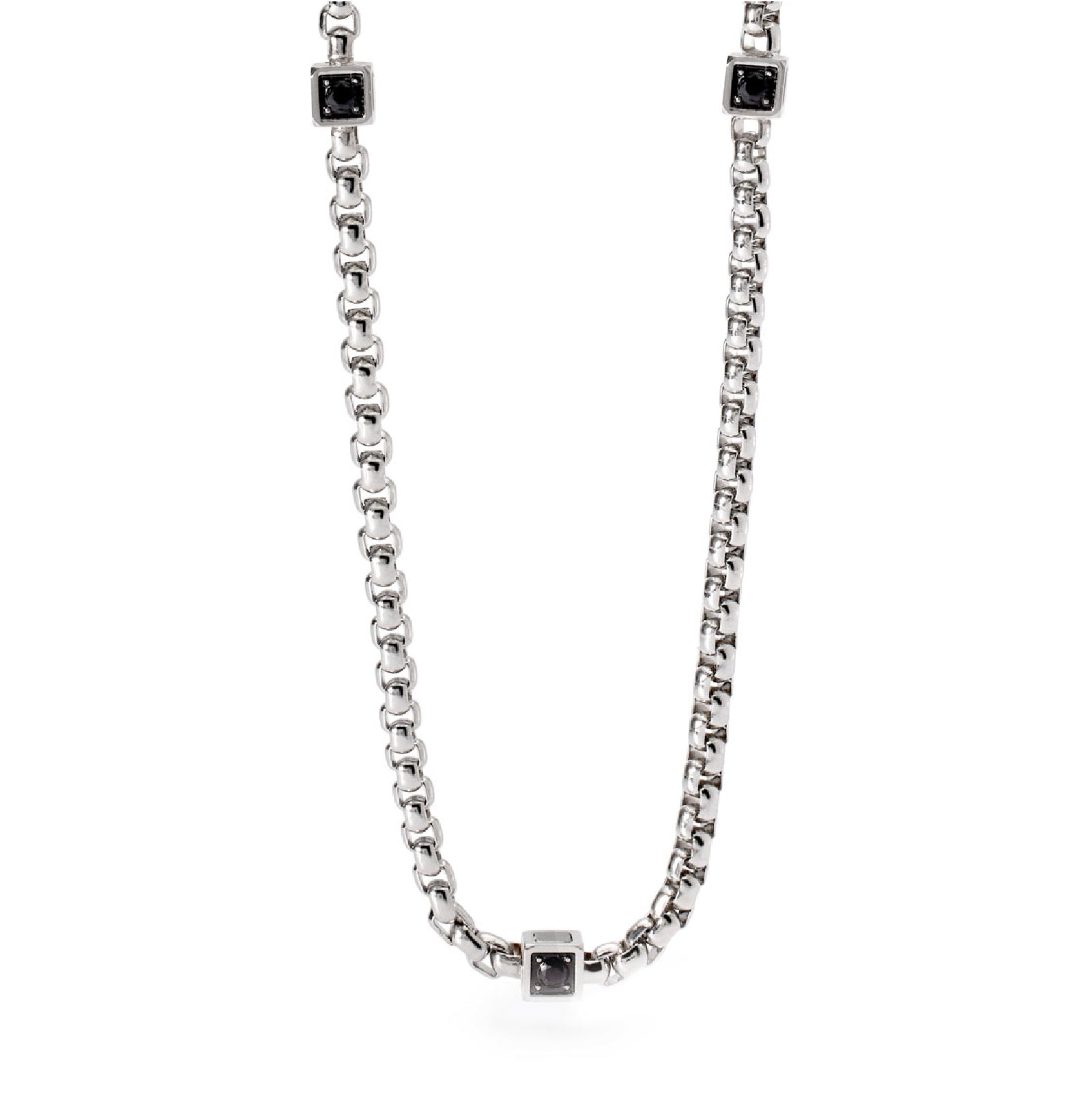 Collana 2Jewels in acciaio pvd gunmetal e cristalli