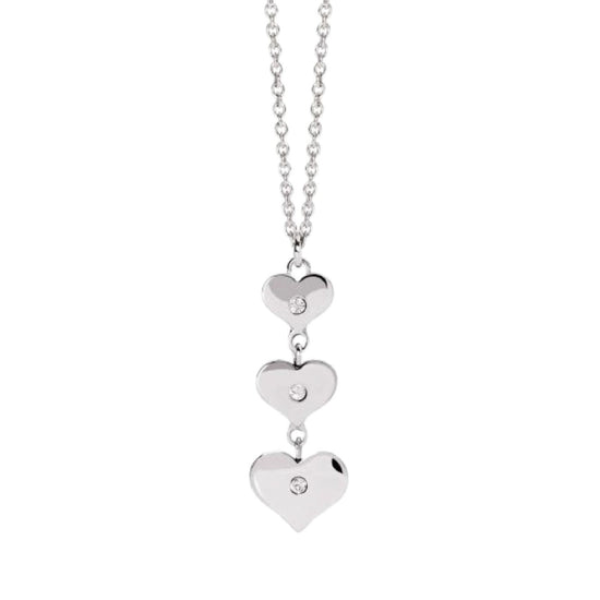 Collana da donna 2Jewels acciaio con tre cuori e cristalli MISURA UNICA