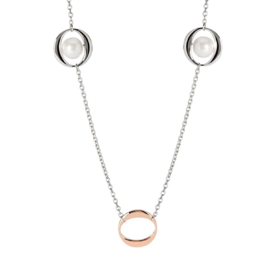 Collana lunga 2Jewels in acciaio rosé perle conchiglia MISURA UNICA