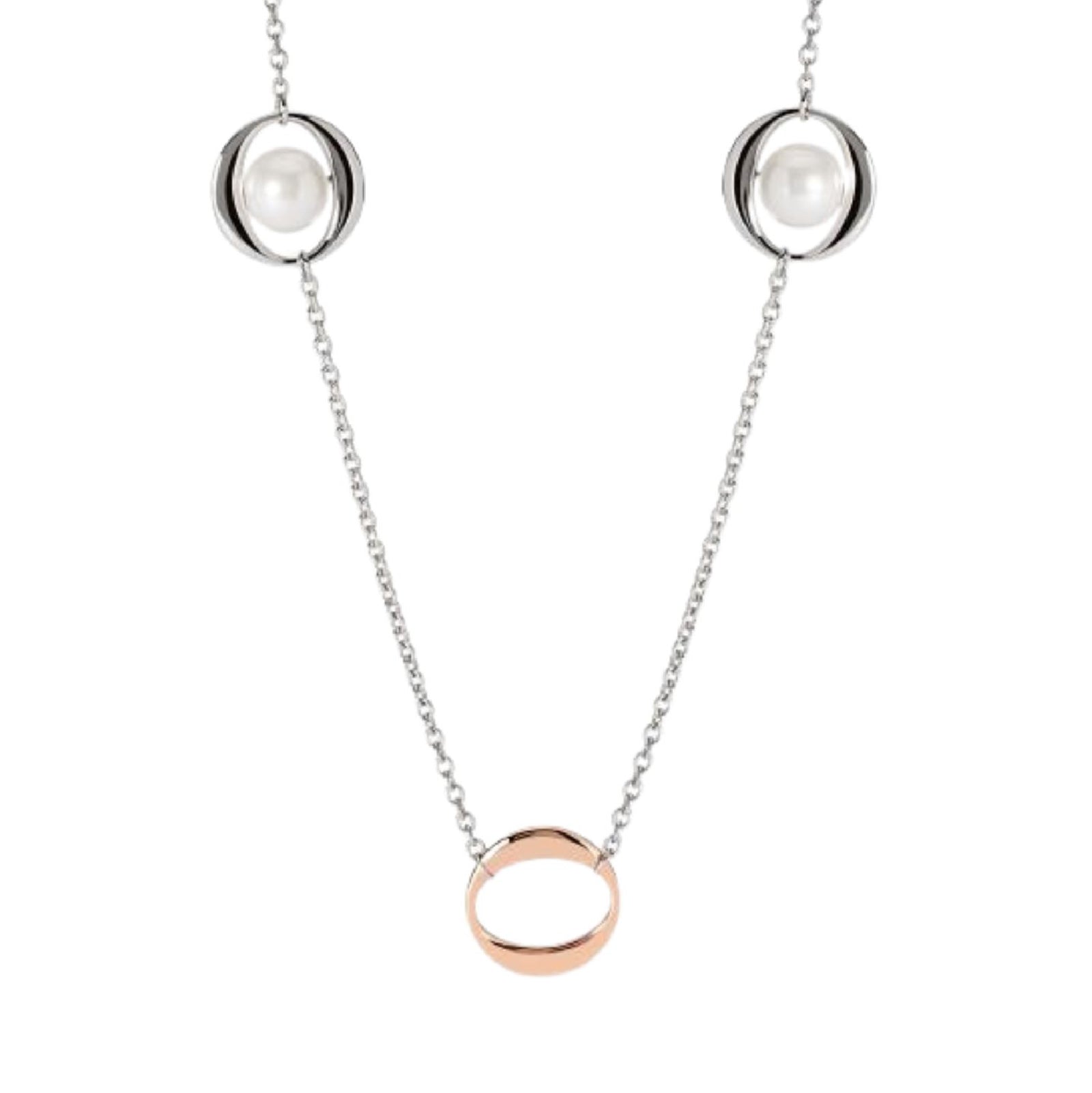 Collana lunga 2Jewels in acciaio rosé perle conchiglia MISURA UNICA