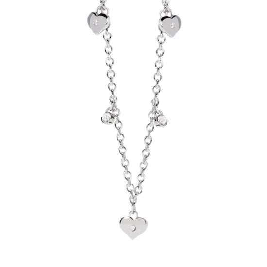 Collana donna 2Jewels acciaio con tre cuori e cristalli MISURA UNICA