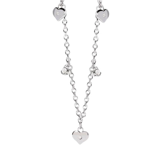 Collana donna 2Jewels acciaio con tre cuori e cristalli MISURA UNICA