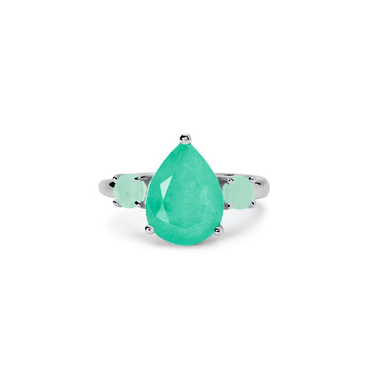 anello mabina in argento con stone di glass verde e cristallo 523434