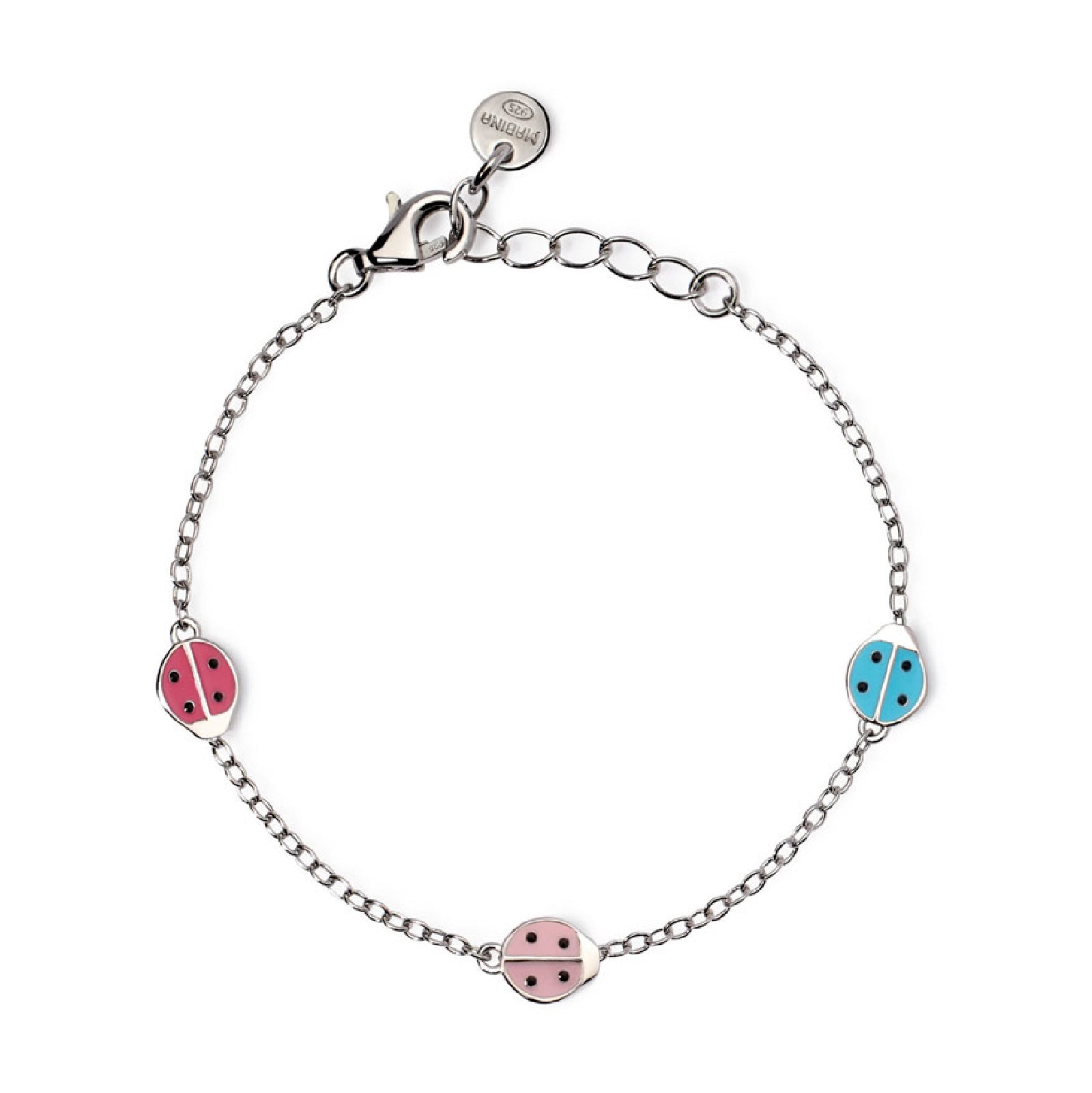 bracciale mabina junior in argento con coccinelle colorate 533909