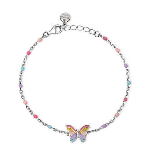 bracciale mabina junior in argento con farfalla multicolor 533910