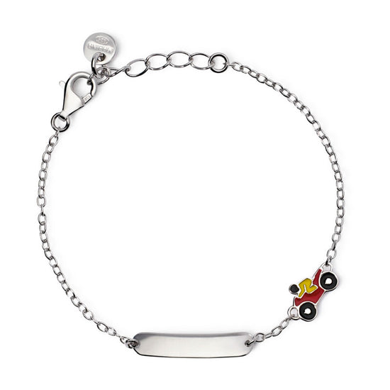 bracciale mabina junior in argento con targa e motocicletta 533921