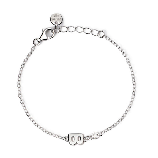 bracciale mabina junior in argento con iniziale b e diamante 533925b