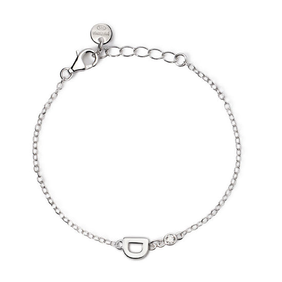 bracciale mabina junior in argento con iniziale d e diamante 533925d