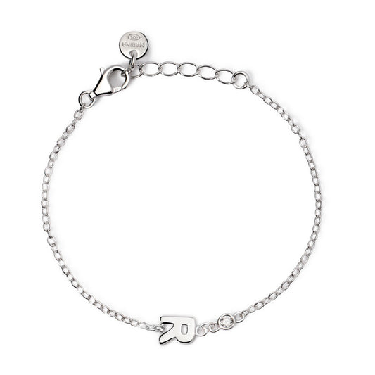 bracciale mabina junior in argento con iniziale r e diamante 533925r