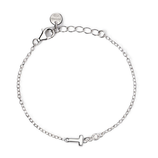 bracciale mabina junior in argento con iniziale t e diamante 533925t