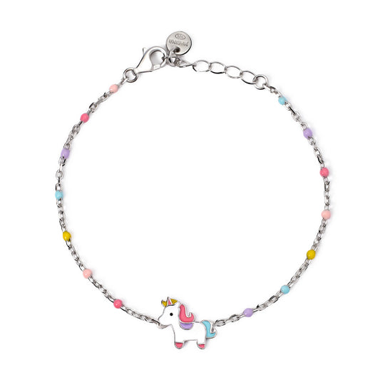 bracciale mabina junior in argento unicorno e smalto colorato 533933