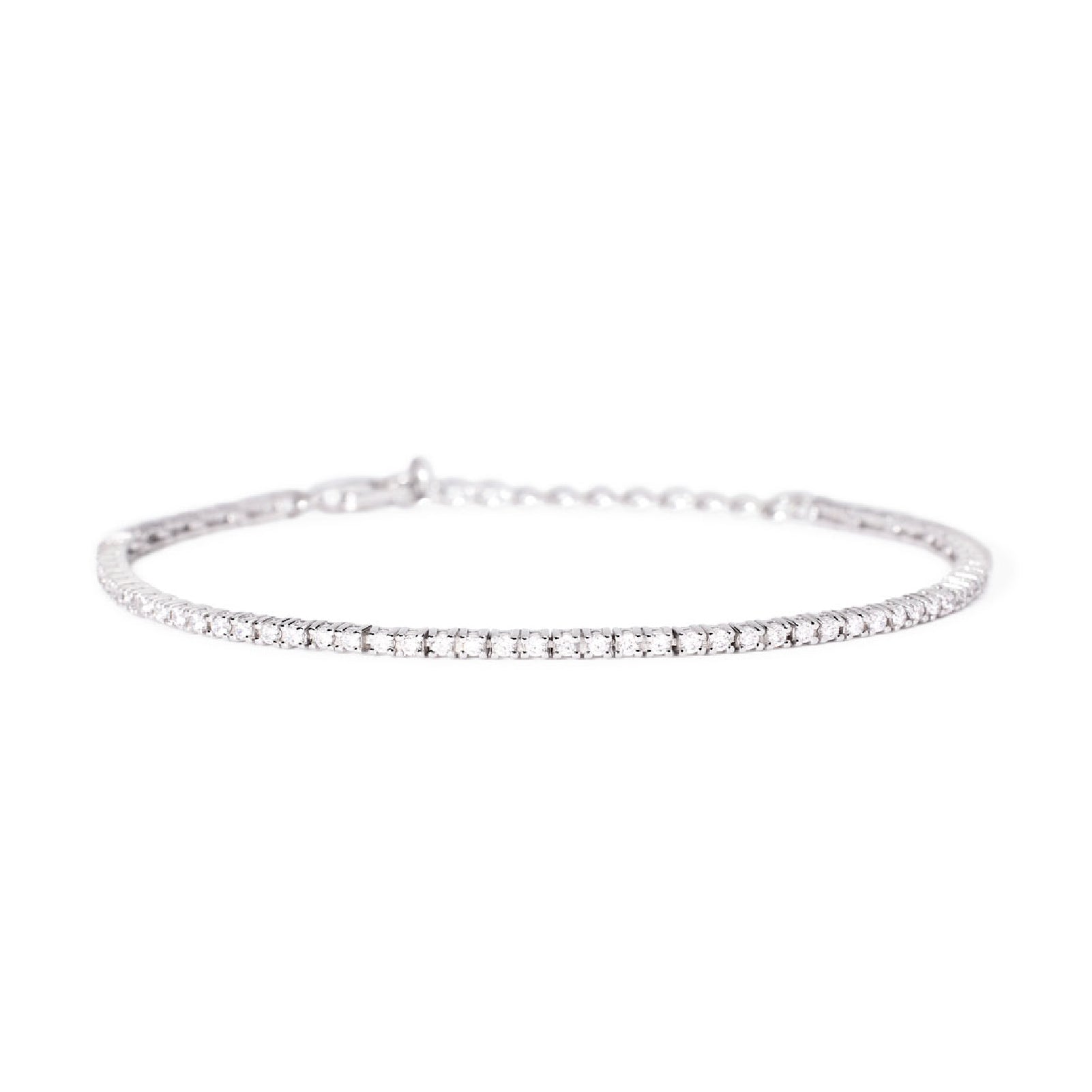 bracciale tennis mabina in argento rodiato con zirconi 1 5 mm 533952