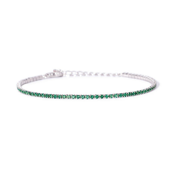 bracciale tennis mabina argento rodiato con smeraldi 1 75 mm 533959