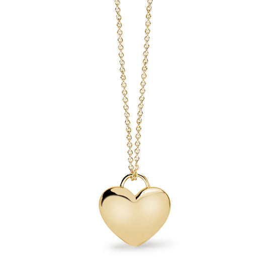 collana lunga mabina in argento dorato con cuore bombato 553746