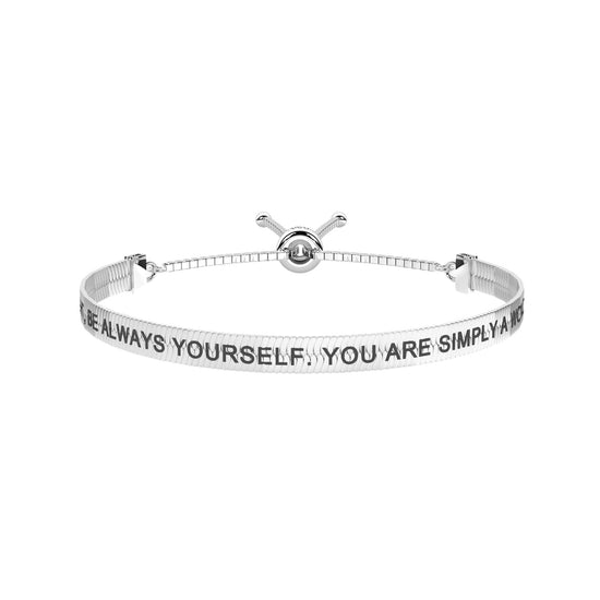 Bracciale donna Kidult acciaio con scritta Shine bright Regolabile 16-25 cm