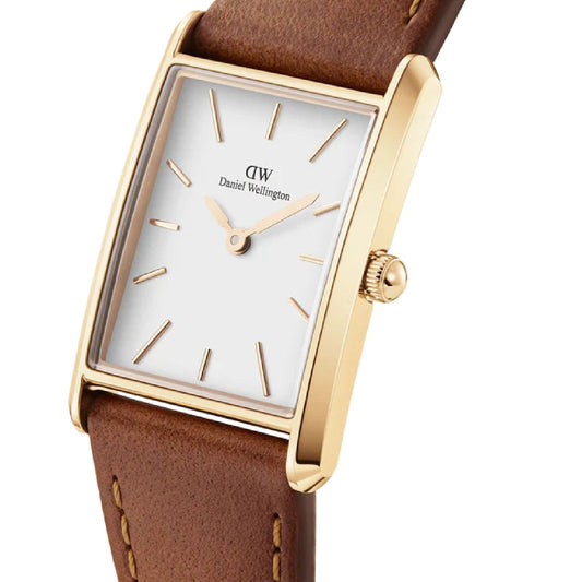 Orologio donna Daniel Wellington Bound Watch acciaio oro pelle marrone 32x22mm