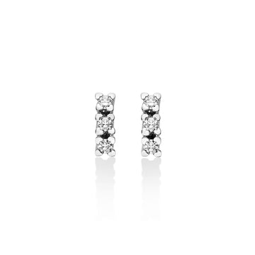 Orecchini trilogy donna Miluna Cuore in oro bianco sei diamanti di 0,24ct