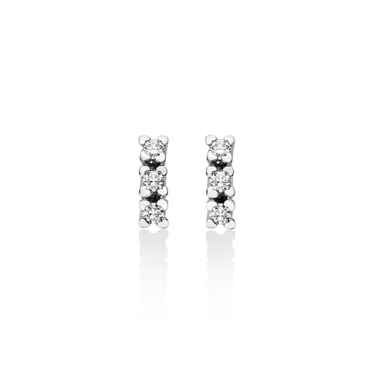 Orecchini trilogy donna Miluna Cuore in oro bianco sei diamanti di 0,24ct