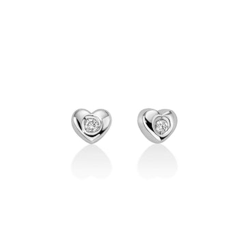 Orecchini donna Miluna Diamanti 375 oro bianco cuore e diamanti 0,04ct