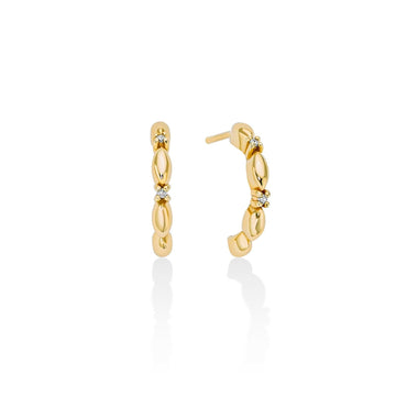 Orecchini donna Miluna Diamanti 375 oro giallo con 4 diamanti 0,0132ct