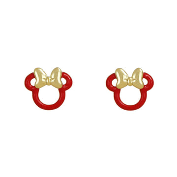 Orecchini lobo donna bambina Disney Preziosi Minnie argento oro Topolina rosso