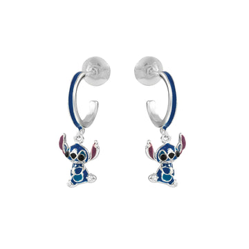 Orecchini pendenti Disney Stitch bambina in argento con pendente di Stitch