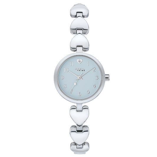 Orologio donna Breil BT Heart in acciaio con cuori e quadrante azzurro 28mm