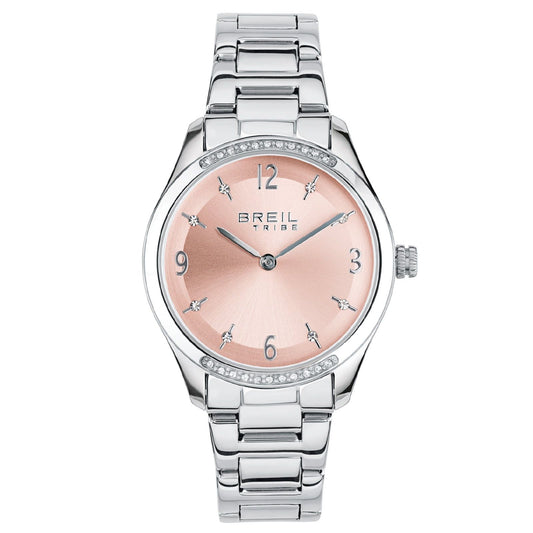 Orologio donna Breil Kyla in acciaio con cristalli e quadrante rosa 32 mm