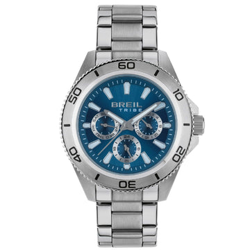 Orologio crono uomo Breil Challenge acciaio quadrante blu 42 mm