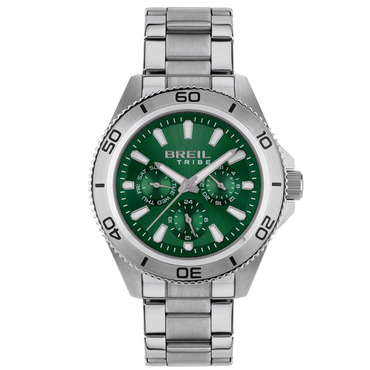 Orologio crono uomo Breil Challenge acciaio quadrante verde 42 mm