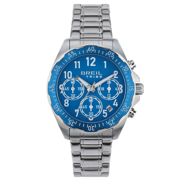 Orologio crono uomo Breil Grow Up in acciaio con quadrante azzurro 37mm