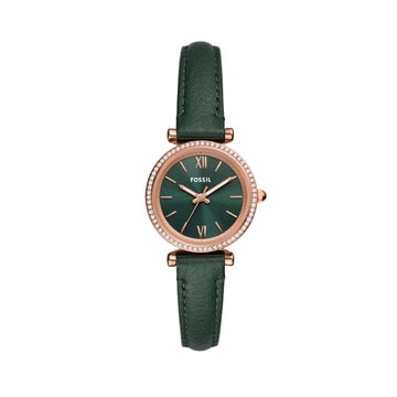 Orologio solo tempo Fossil in acciaio oro rosa e pelle verde MISURA UNICA