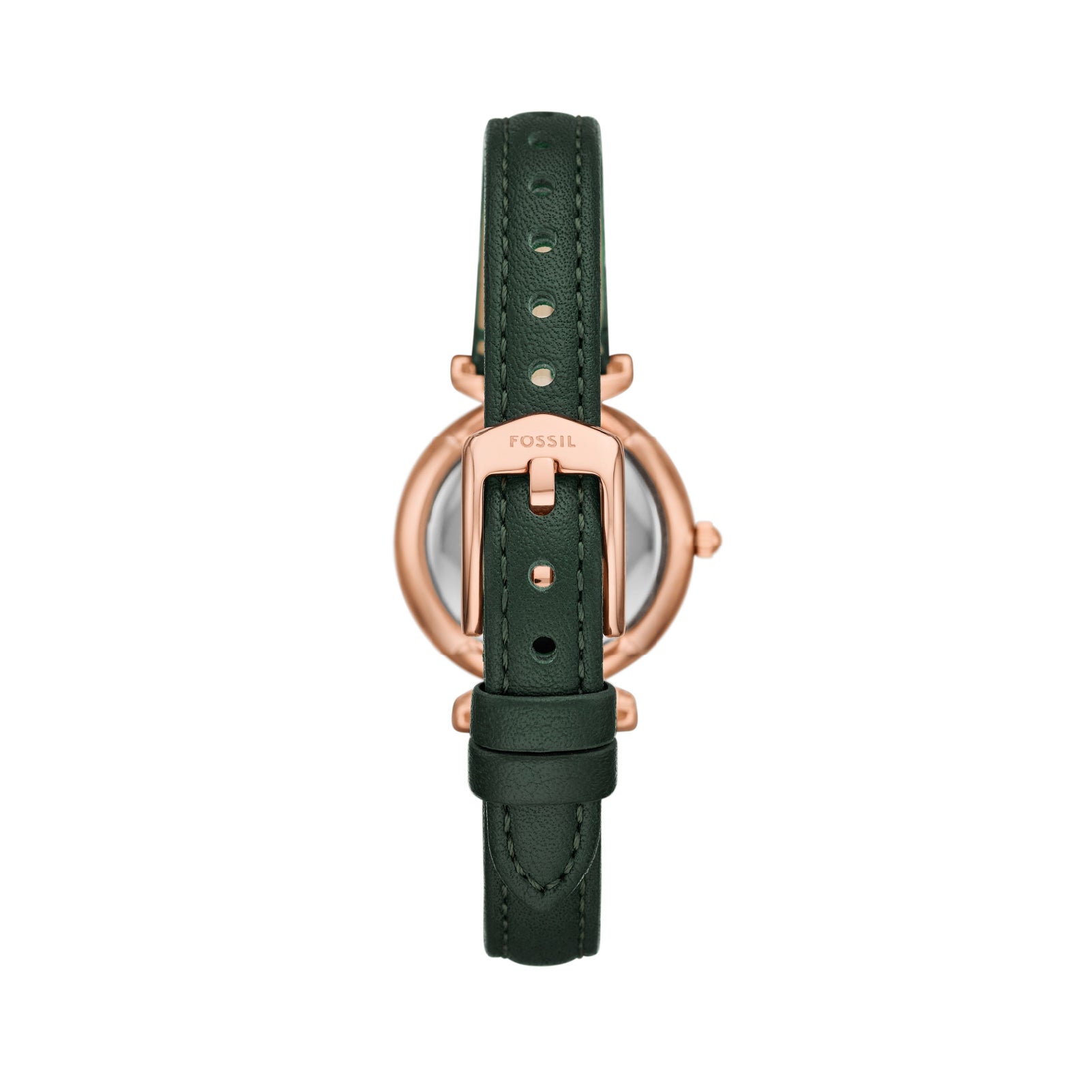 Orologio solo tempo Fossil in acciaio oro rosa e pelle verde MISURA UNICA