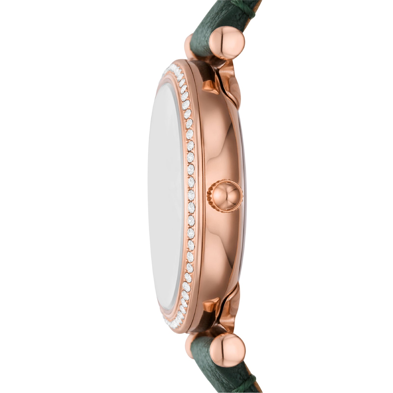 Orologio solo tempo Fossil in acciaio oro rosa e pelle verde MISURA UNICA