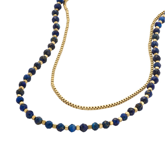 Collana multifilo Fossil in acciaio oro e blu da donna F.JA7247710