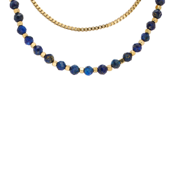 Collana multifilo Fossil in acciaio oro e blu da donna F.JA7247710