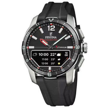 Orologio smartwatch uomo Festina cassa 44mm in titanio e gomma nera