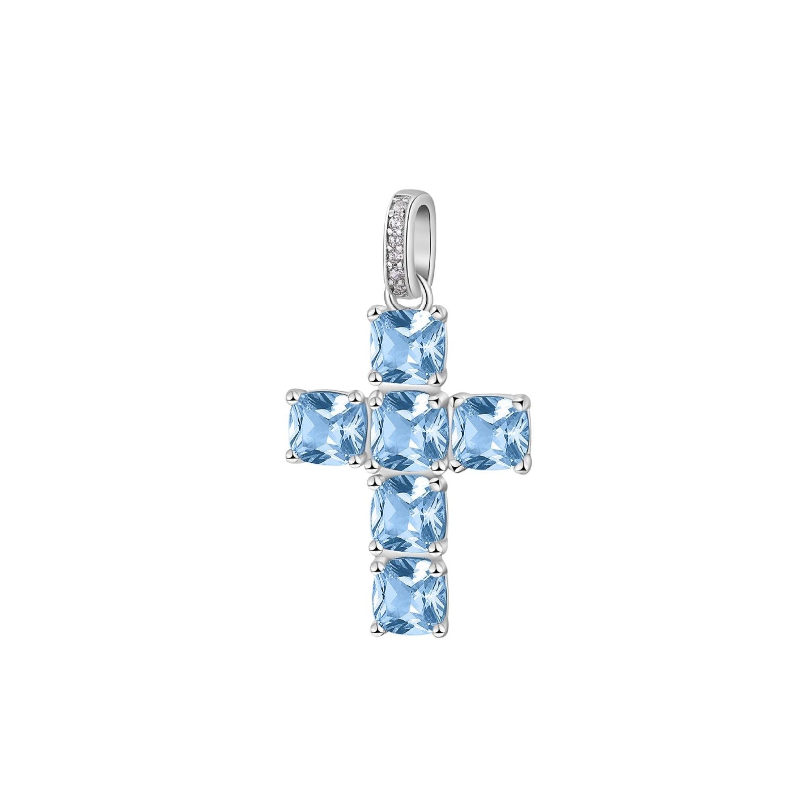 Charm croce donna Brosway Fancy in argento con zirconi azzurri e bianchi FCL14-1