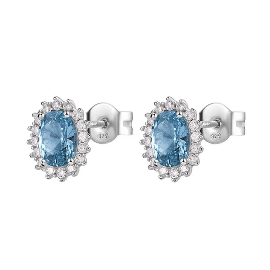 Orecchini lobo Brosway Fancy donna in argento con zirconi azzurri e bianchi