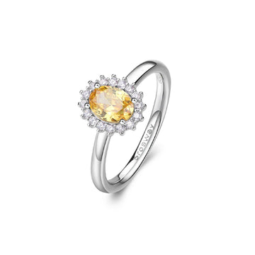 Anello donna Brosway Fancy in argento con zirconi bianchi e uno giallo