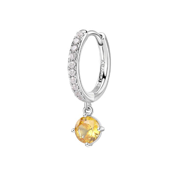 Orecchino donna Brosway Fancy in argento con zirconi bianchi e uno giallo