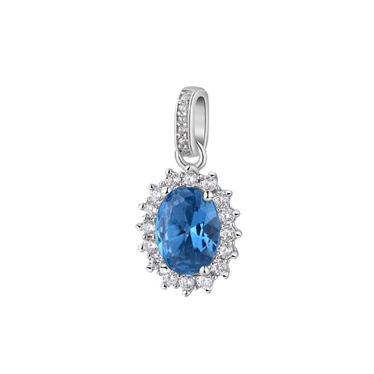 Charm ovale donna Brosway Fancy in argento con zirconi blu e bianchi FFB11-1