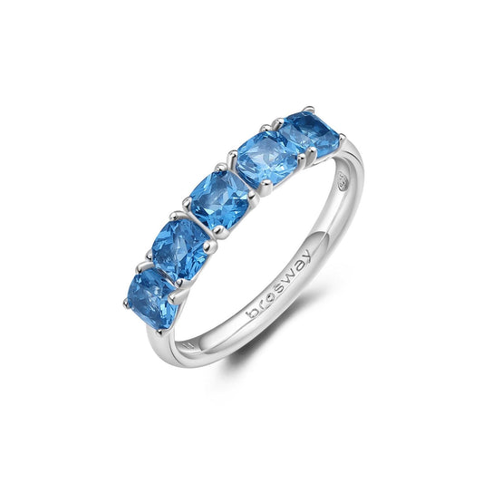 Anello veretta da donna Brosway Fancy in argento con zirconi blu